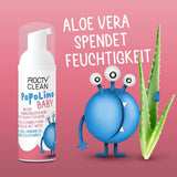 PopoLino Baby zachte bodemschuim in plaats van natte babydoekjes. Veganistisch en natuurlijk cosmetisch reinigingsschuim! Bodemschuim met aloë vera, toverhazelaar, bergamot en vitamine E. Maakt de billen en het milieu blij.