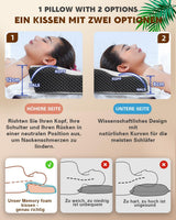 Nekpijnkussen, ergonomisch orthopedisch nekkussen, zijrug buikkussen van memory foam, anti-snurkkussen voor mannen vrouwen (62 * 34,5 * 12/8CM) Cervicale orthopedische kussens Naty Shop