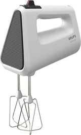 Krups GN4001 3 Mix 4000 Handmixer | 450 Watt | Robuust ontwerp | Variabele snelheidsregelaar | Turbo- en Auswurf-functie | Incl. 2 Rührbesen en 2 Knethaken | Weiß/Grau Keuken Naty Shop