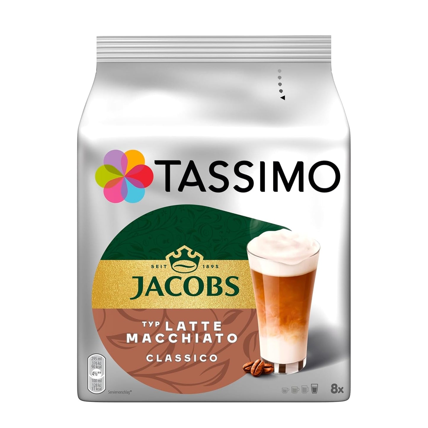 Tassimo Kapseln Jacobs Type Latte Macchiato Classico, 5 x 8 Pads, 40 Kaffeekapseln