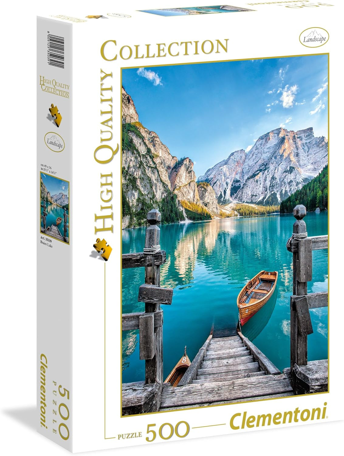 Clementoni 35039 Braies Lake - puzzel van 500 stukjes vanaf 9 jaar Kleurrijke puzzel voor volwassenen met felle kleuren Behendigheidsspel voor het hele gezin Leuk cadeau-idee Puzzel Naty Shop Standaardtitel