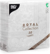 Papstar 11682 50 servetten "Royal Collection" 1/4 vouw 40 X 40 cm "Ornamenten", wit