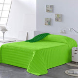 PETTI Artigiani Italiani - Eenpersoonsbedovertrek, dubbelzijdige sprei, verensprei, nachtblauw, wit, 100% Made in Italy