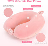 TALLGO Reisnekkussen, Beste Memory Foam Vliegtuigkussen voor Hoofdsteun, Zacht Verstelbaar Kussen voor Vliegtuig, Auto en Huis, Roze Cervicale Orthopedische Kussens Naty Shop