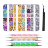 Nagelsteentjes met puntgereedschap, 3D-nageldecoratie, nagelglittersteenset, nagelkunstglitter, nagelaccessoires Nageldesign met pincet