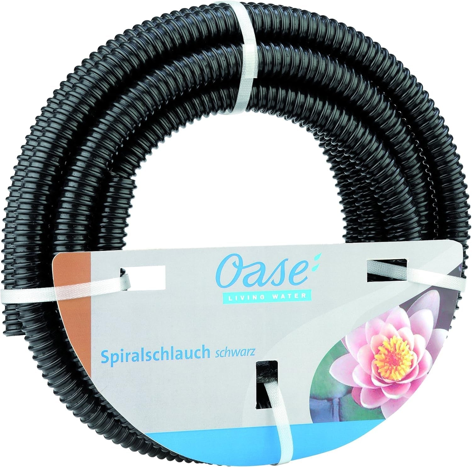 Zwarte spiraalslang Oase 1 1/2", 5 m - slangdeel van PVC materiaal, geschikt voor 1 bar (werkdruk)