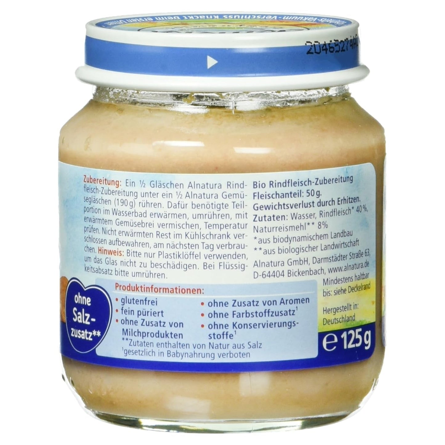 Bereid uit biologisch rundvlees, 125 g