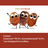 FRECHE FREUNDE Biologische rozijnen, Trockenfrüchte ohne Zucker, ohne Zusatzstoffe, ungeschwefelt, in kleinen Snackboxen, Sultaninen für Kinder, 20er Pack, 20 x (3x14g)