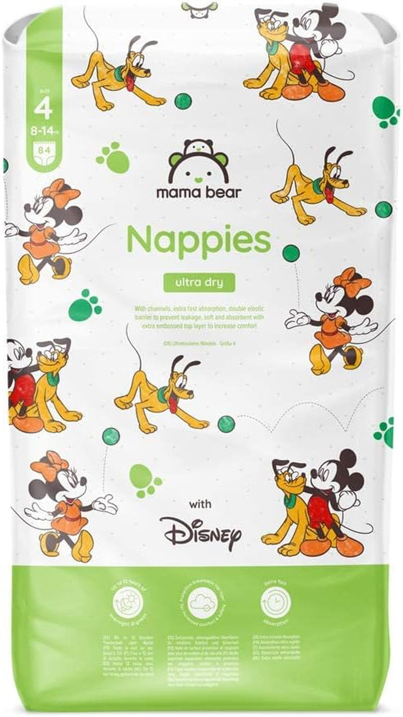 Amazon-merk: Mama Bear Disney Ultra Dry-luiers, maat 3 (4-9 kg) - maanddoos, wit, 172 stuks (2 verpakkingen van 86)