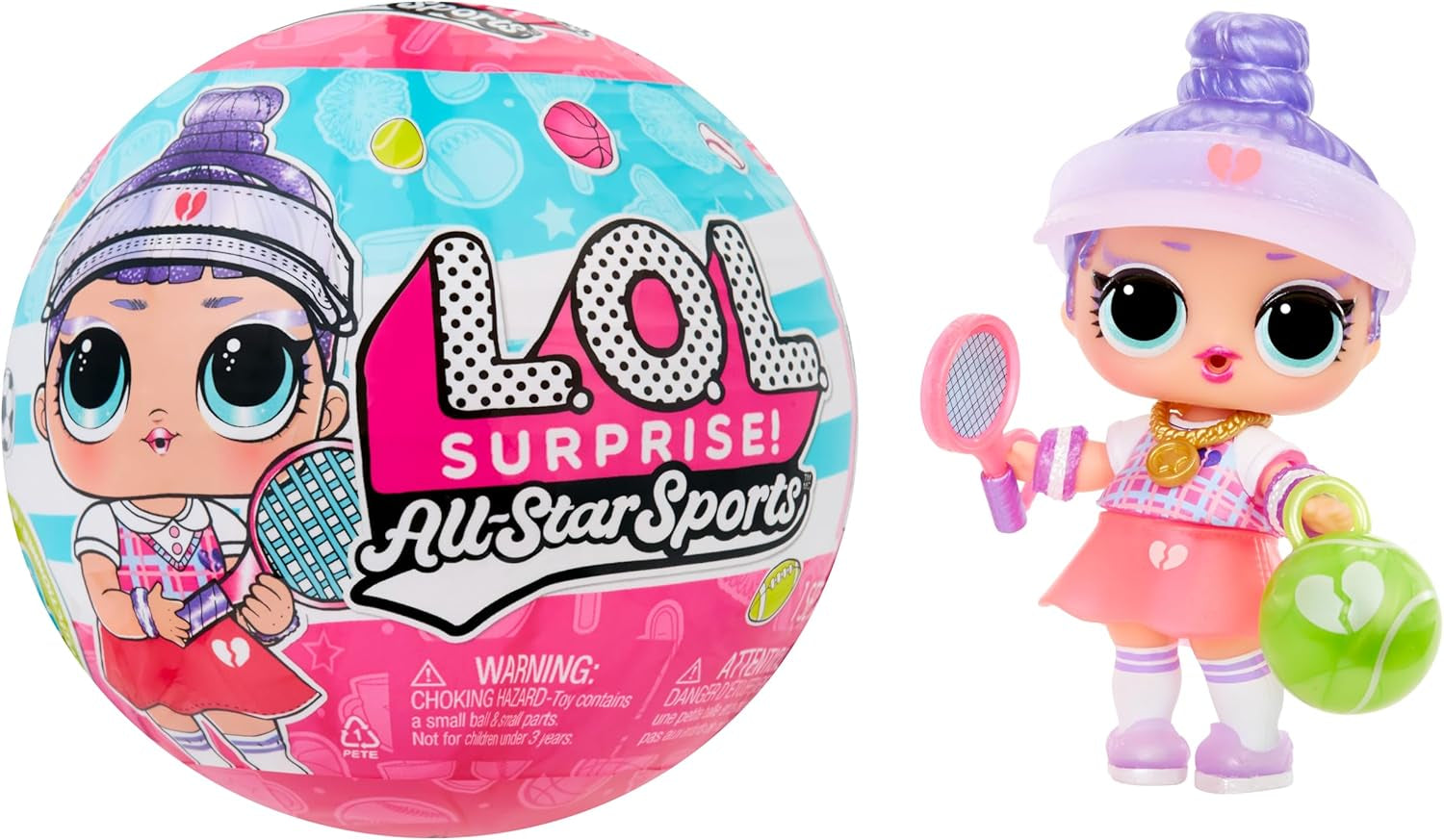 LOL Verrassing! All-Star Sports Vault Tots-collectie - Inclusief 1 pop, gepantserde verpakking, 12 verzamelpoppen, 8 accessoires voor het uitpakken, ideaal voor kinderen vanaf 4 jaar, Roze