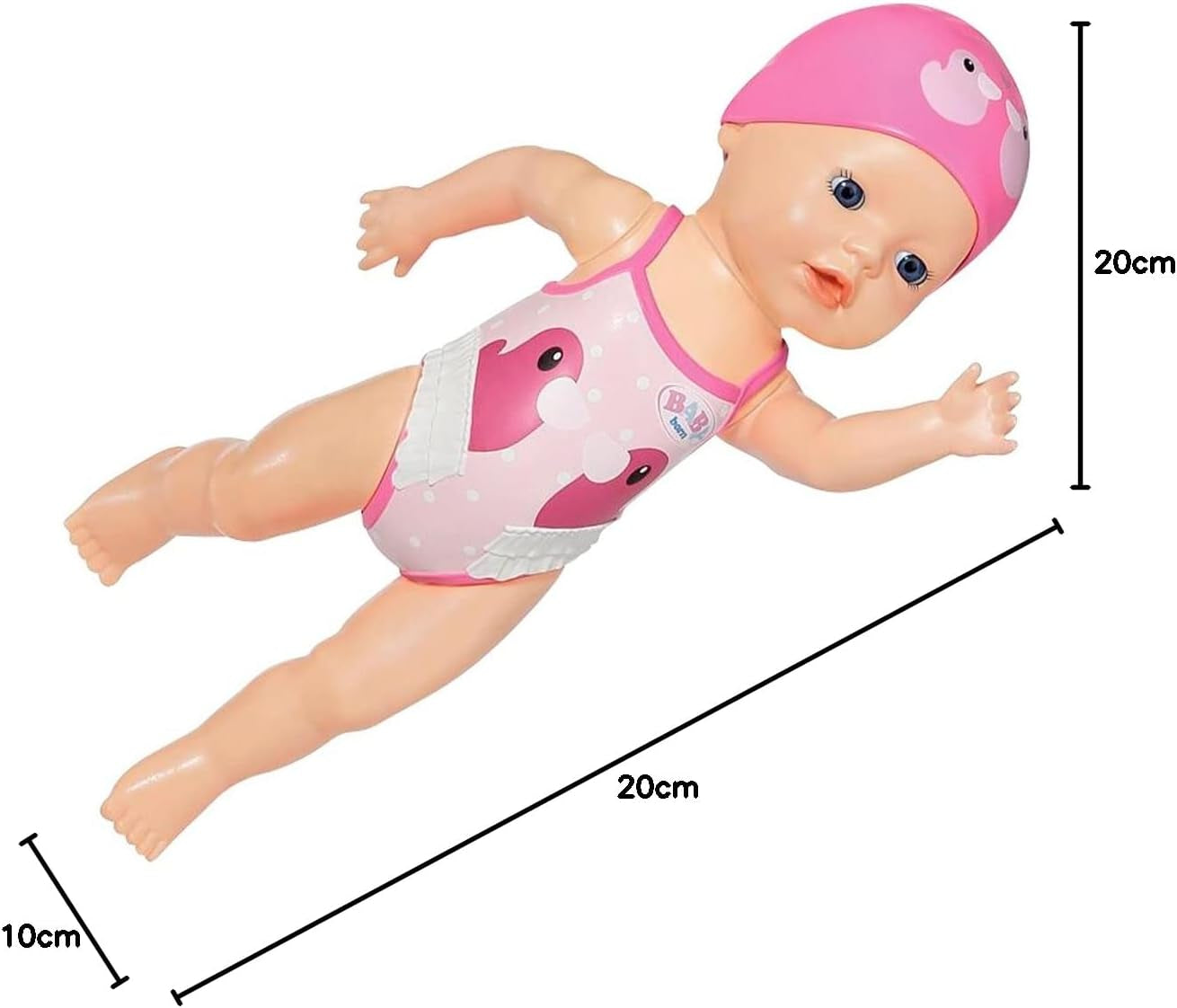 BABY Born My First Swimmer Girl - Pop van 30 cm - Badpop met draaimechanisme, Waterdicht - Werkt zonder batterijen - Geschikt voor kinderen van 1 jaar en ouder