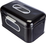 ECHTWERK Retro metalen broodmand met kijkvenster en deksel, set van 3 elegante opbergdozen, 1,4 liter inhoud, rode voedselbewaardozen Naty Shop Zwart S Enkel