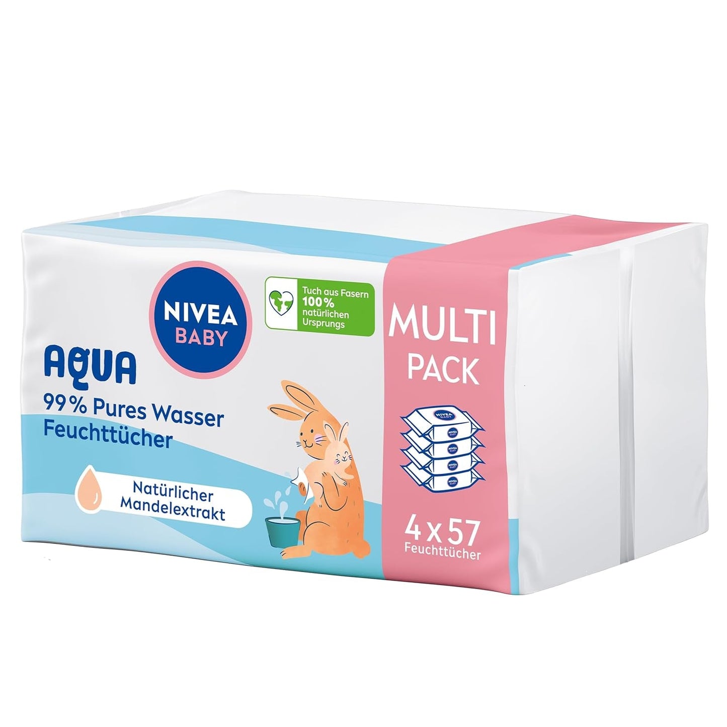 NIVEA Baby Aqua vochtige doekjes 4x57 stuks