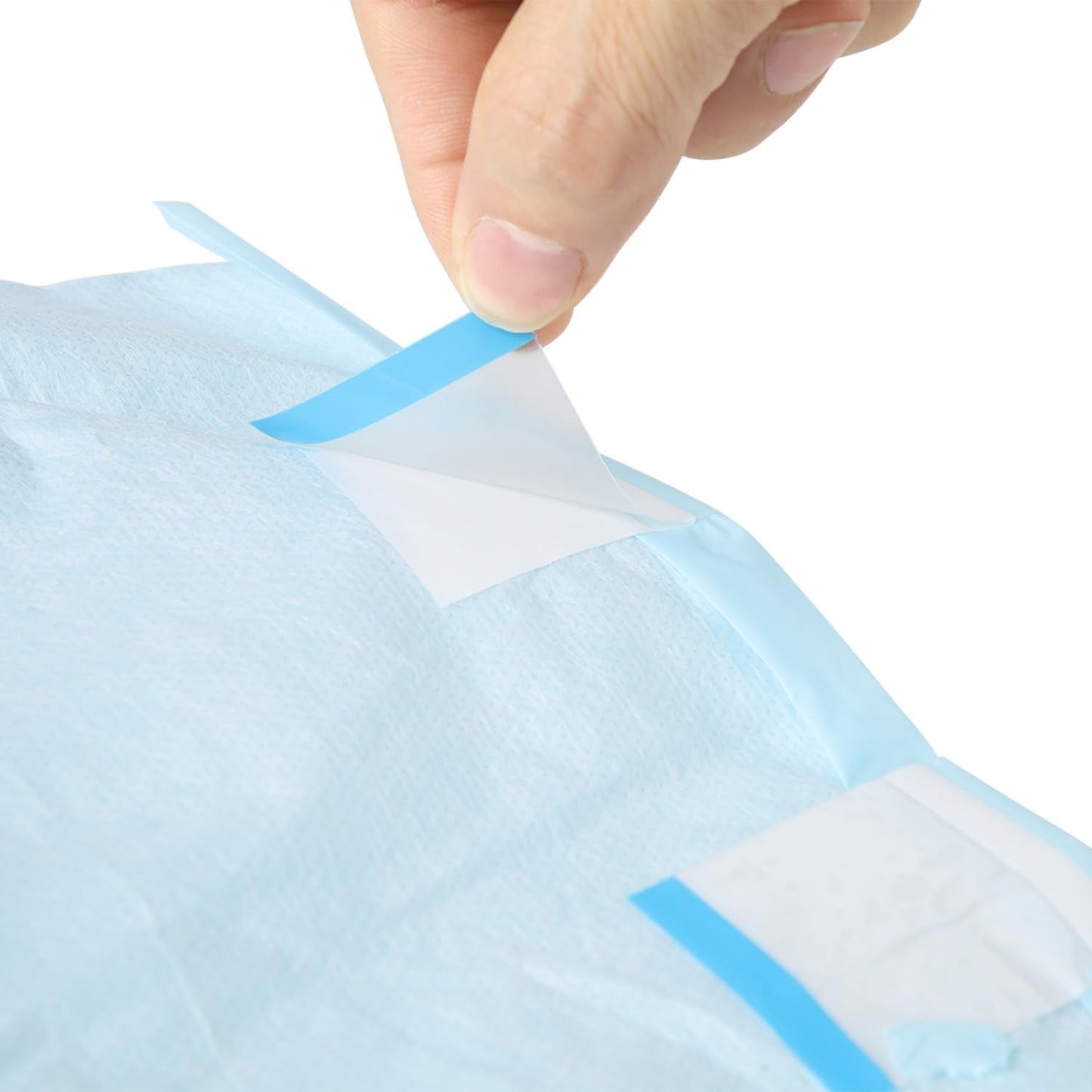 CutiePlusU luiers voor volwassenen, 10-pack wegwerpincontinentieslipjes met lussen voor dames en heren, maximaal absorptievermogen 's nachts - blauw (grote maat 94-119cm)