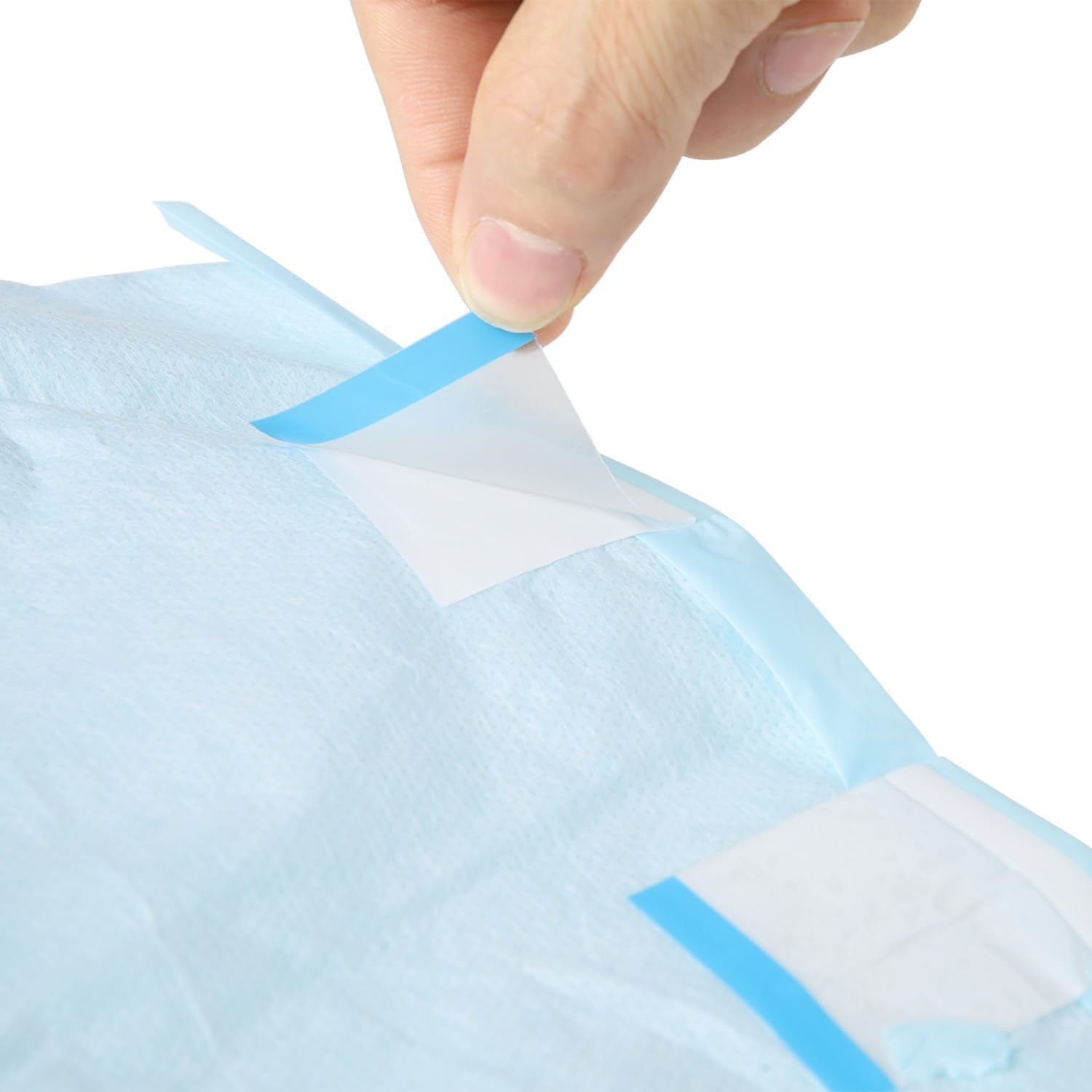 CutiePlusU luiers voor volwassenen, 10-pack wegwerpincontinentieslipjes met lussen voor dames en heren, maximaal absorptievermogen 's nachts - blauw (grote maat 94-119cm)