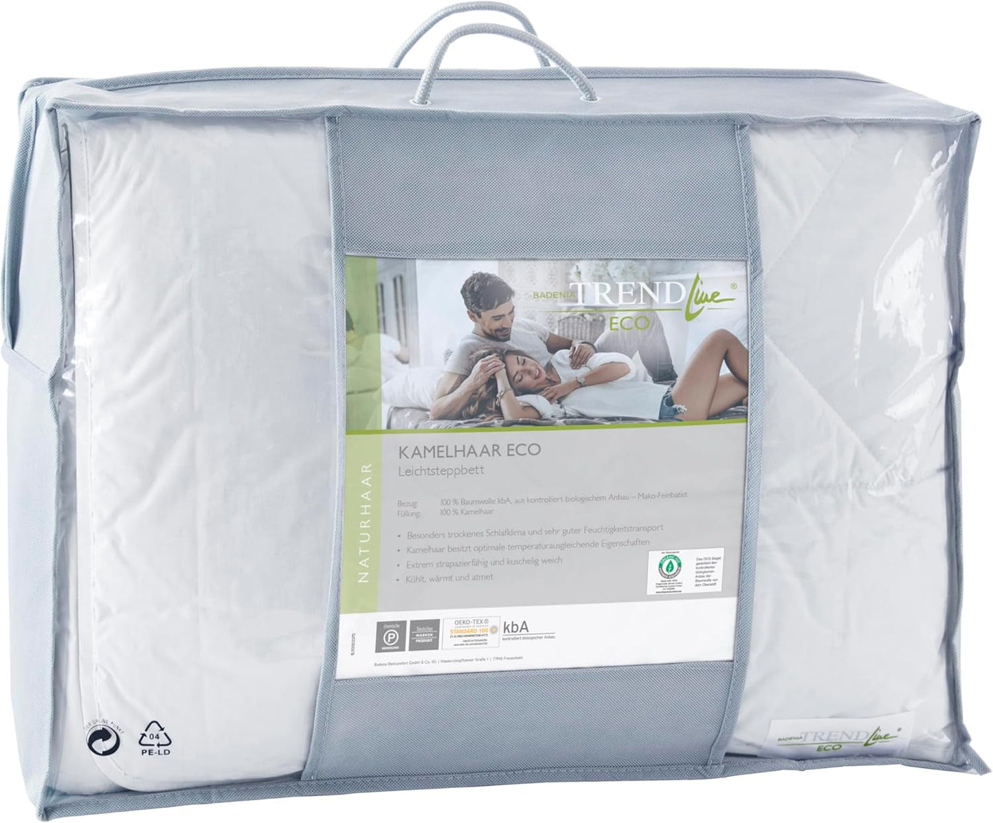 Badenia Trendline Eco Quilt Camel Lichtgewicht 155 X 220 Cm, wit, Oeko-Tex gecertificeerd, geproduceerd volgens de Duitse kwaliteitsnorm Quilts en quilts Naty Shop