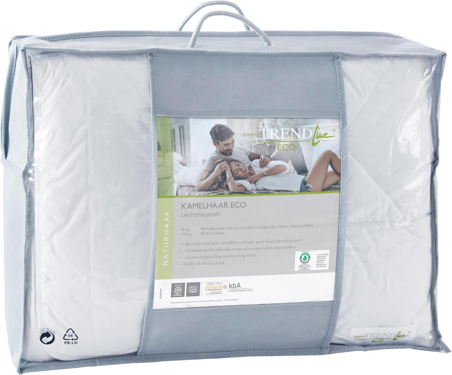 Badenia Trendline Eco Quilt Camel Lichtgewicht 155 X 220 Cm, wit, Oeko-Tex gecertificeerd, geproduceerd volgens de Duitse kwaliteitsnorm Quilts en quilts Naty Shop