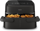 Philips Airfryer Dual Basket 3000 Series, 9L, 2 manden, 2 gerechten tegelijk klaar, Rapidair plus heteluchttechnologie Apparaten Naty Shop Flex Basket 7,1 L