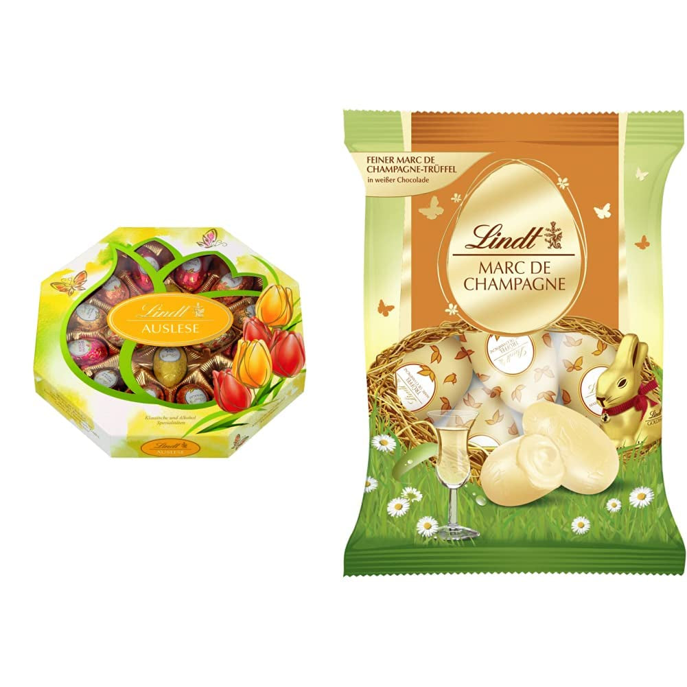 Chocolade Selectie Eieren | 288 gram | 2 x Kuifeieren en chocoladetruffels | 3 x 90 g | De beste Marc de Champagne-truffels in witte chocolade | Paaschocolade | Geschenk van chocolade