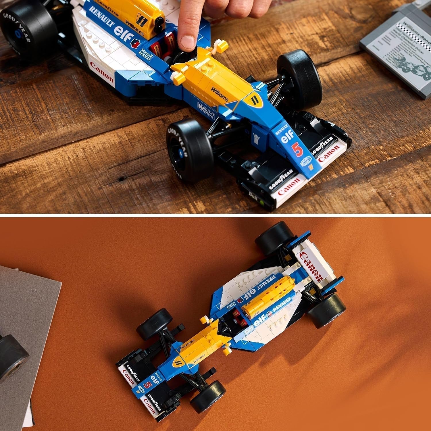 LEGO Icons Williams Racing FW14B met Nigel Mansell - F1-modelautoset met minifiguren van coureur om te verzamelen - Bureaudecoratie met standaard - Cadeau voor volwassenen en tieners Motorsportfans 10353 Bouwsets Besuche in LEGO-Store