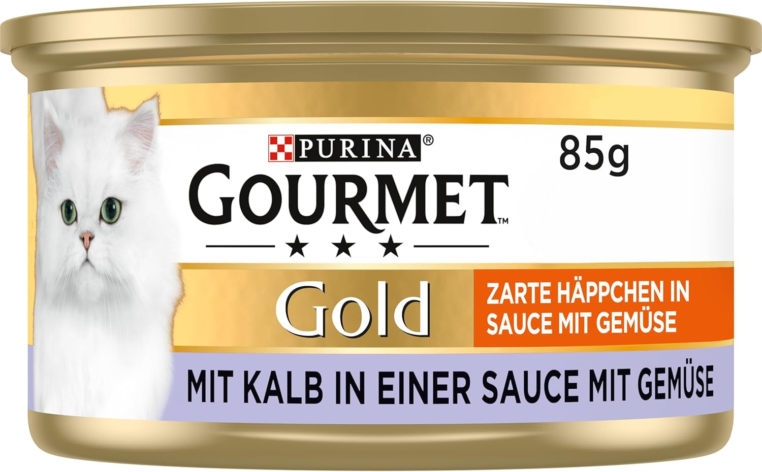 Gourmet Gold Malse stukjes in groentesaus Kalfsvlees en groente Nat kattenvoer, 12 stuks (12 x 85 g)