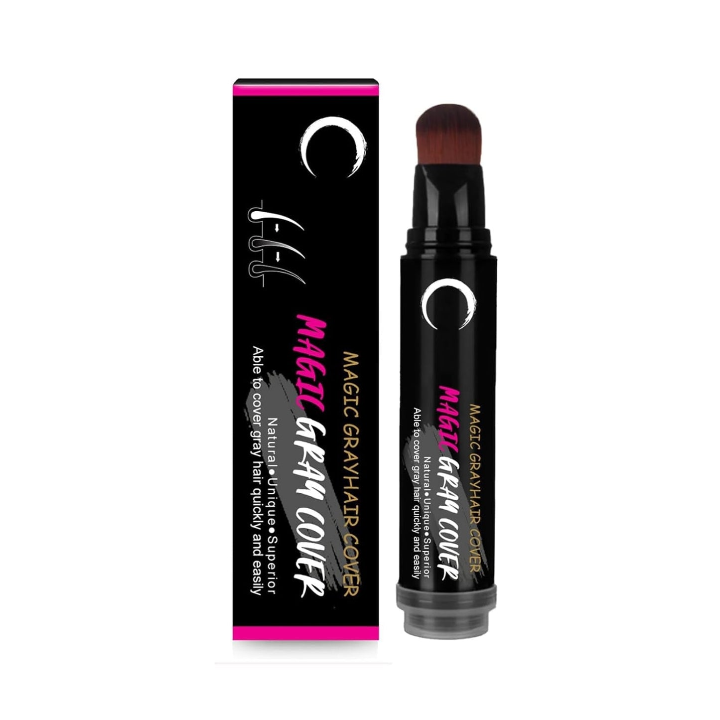 Zwart Bruin Wegwerphaarverfpen Instant Grijze Worteldekking Haarkleur Crème Stick Pen Snelle Tijdelijke Hoes Wit Haar Haarverf Naty Shop Bruin