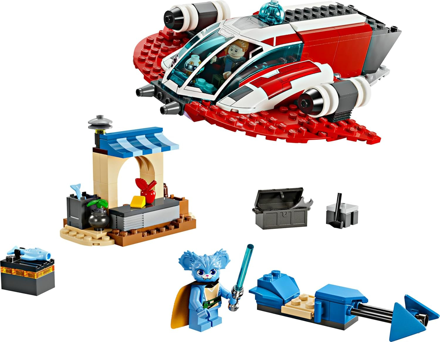 LEGO Star Wars: The Adventures of the Young Jedi Crimson Firehawk, startset voor kinderen met bouwbaar ruimteschip, speederbike en 3 figuren, cadeau voor jongens en meisjes vanaf 4 jaar 75384 Bouwsets Besuche den LEGO-Store