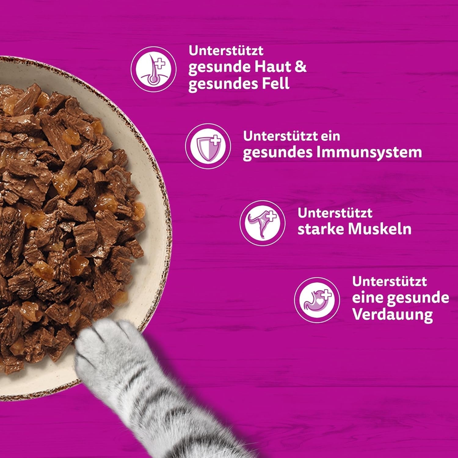 WHISKAS PURE DELIGHT Natvoer in gelei 24 x 85 g Klassieke Ragout (4 pakjes) 48 geportioneerde zakjes