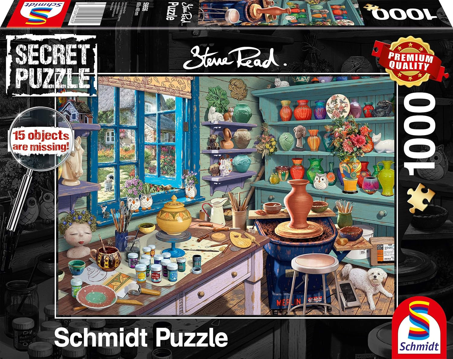 Schmidt Spiele 59656 Artist's Studio 1000 stukjes geheime puzzel puzzel Naty Shop standaardtitel