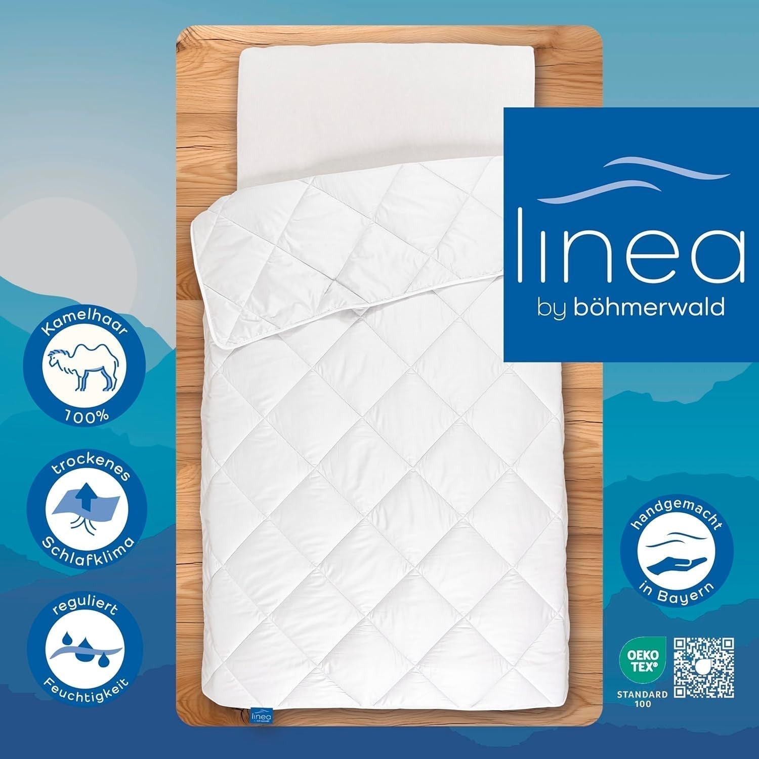 Exclusief dekbed, camel, wit, 135 X 200 cm Quilts en quilts Naty Shop