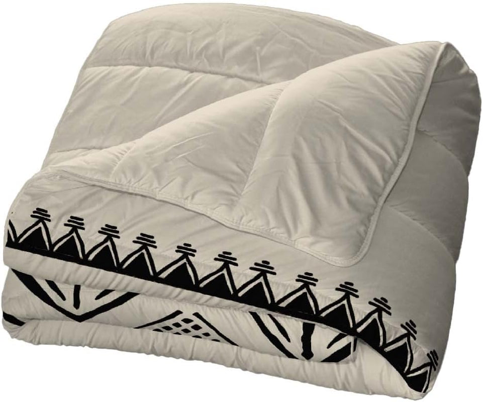 Bleu Câlin Bedrukt 1 persoons Hermance dekbed, polyester, blauw/grijs, 140 X 200 Cm Dekbedden en quilts Naty Shop Crème/zand/zwart 220X240 Cm