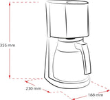 Melitta Enjoy Top Therm - Espressomachine met filter en thermische karaf in roestvrij staal, voor maximaal 10 koppen koffie, zwart/roestvrij staal