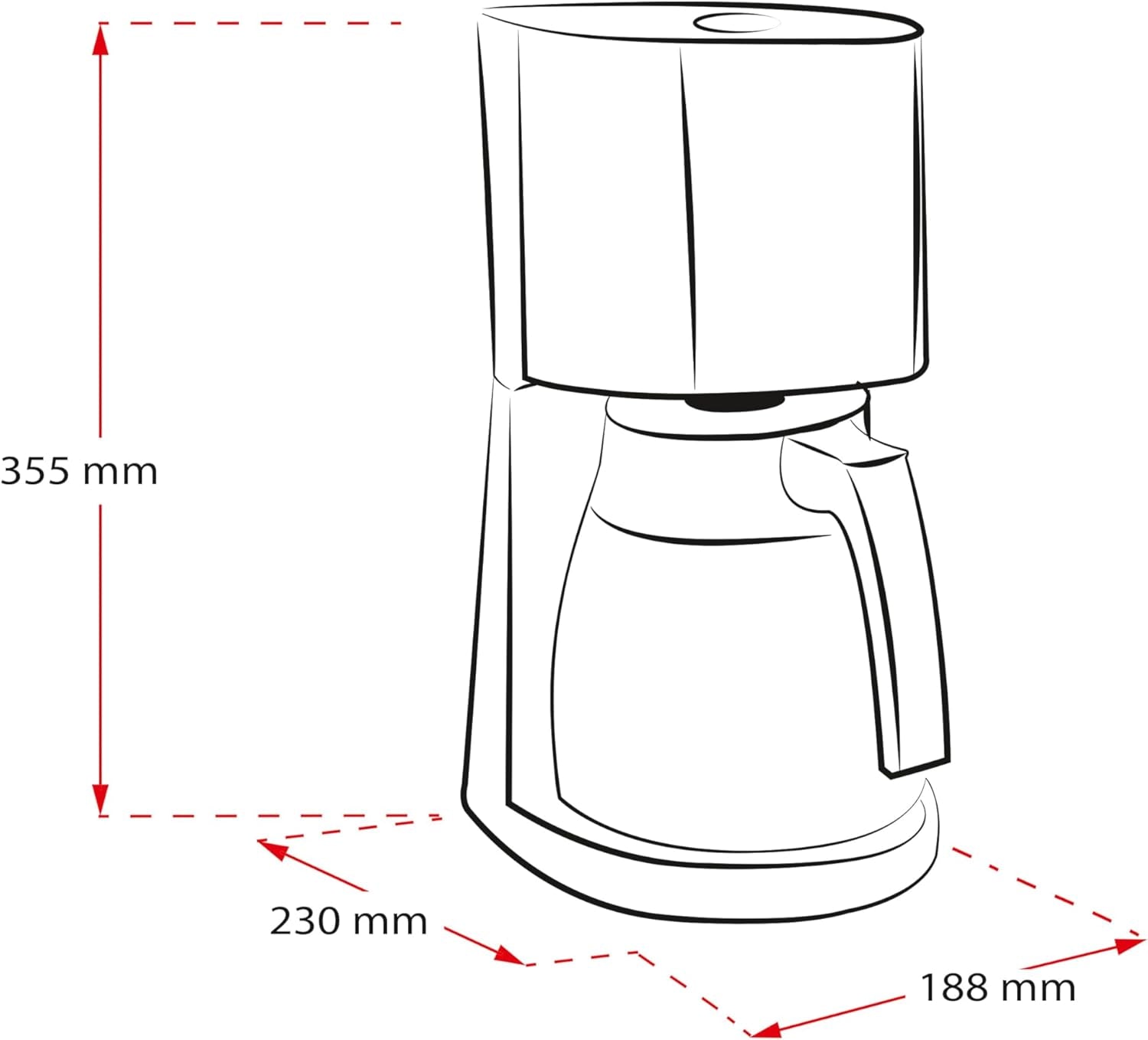 Melitta Enjoy Top Therm - Espressomachine met filter en thermische karaf in roestvrij staal, voor maximaal 10 koppen koffie, zwart/roestvrij staal