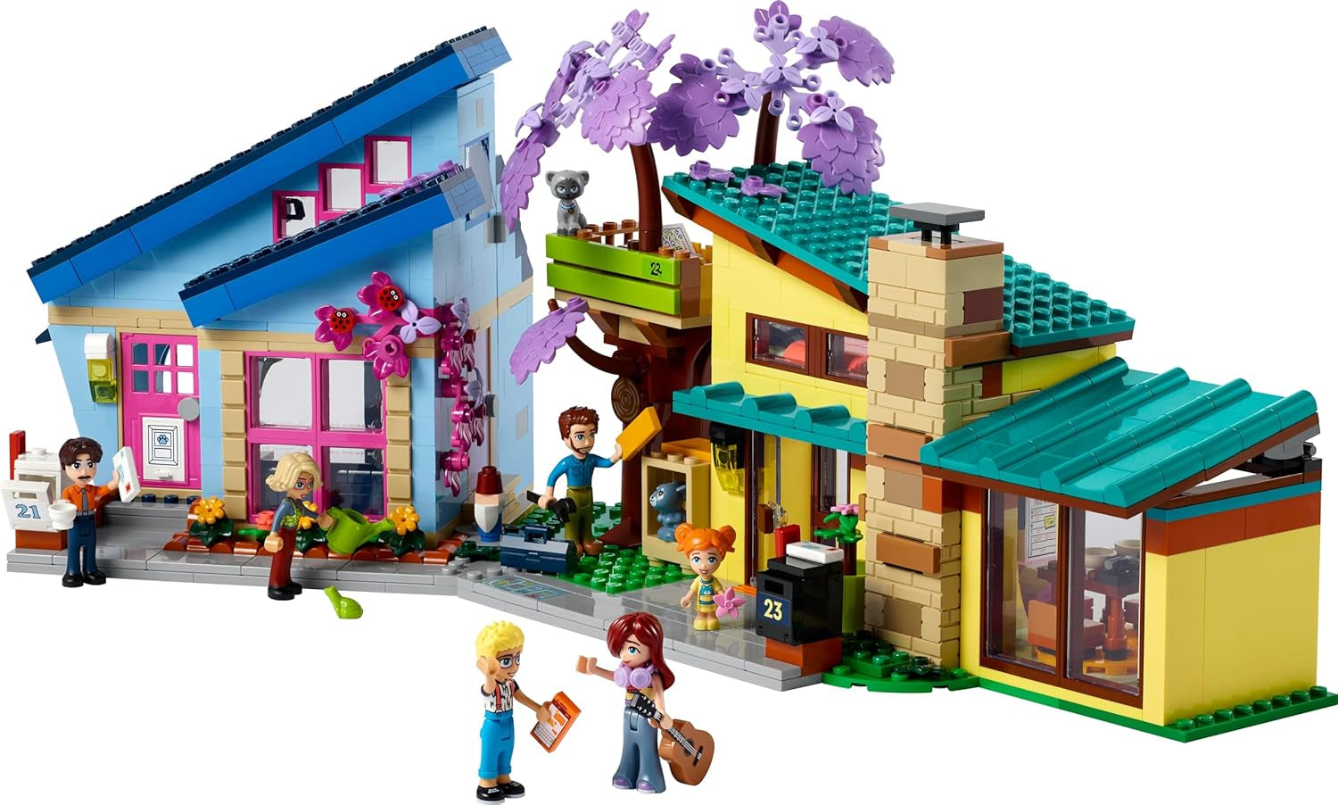 LEGO Friends Familiehuis Olly en Paisley, poppenhuis met figuren en accessoires, huis met twee verdiepingen en boomhut, creatief cadeau voor meisjes en jongens 7+ 42620 bouwsets Besuche in LEGO-Store