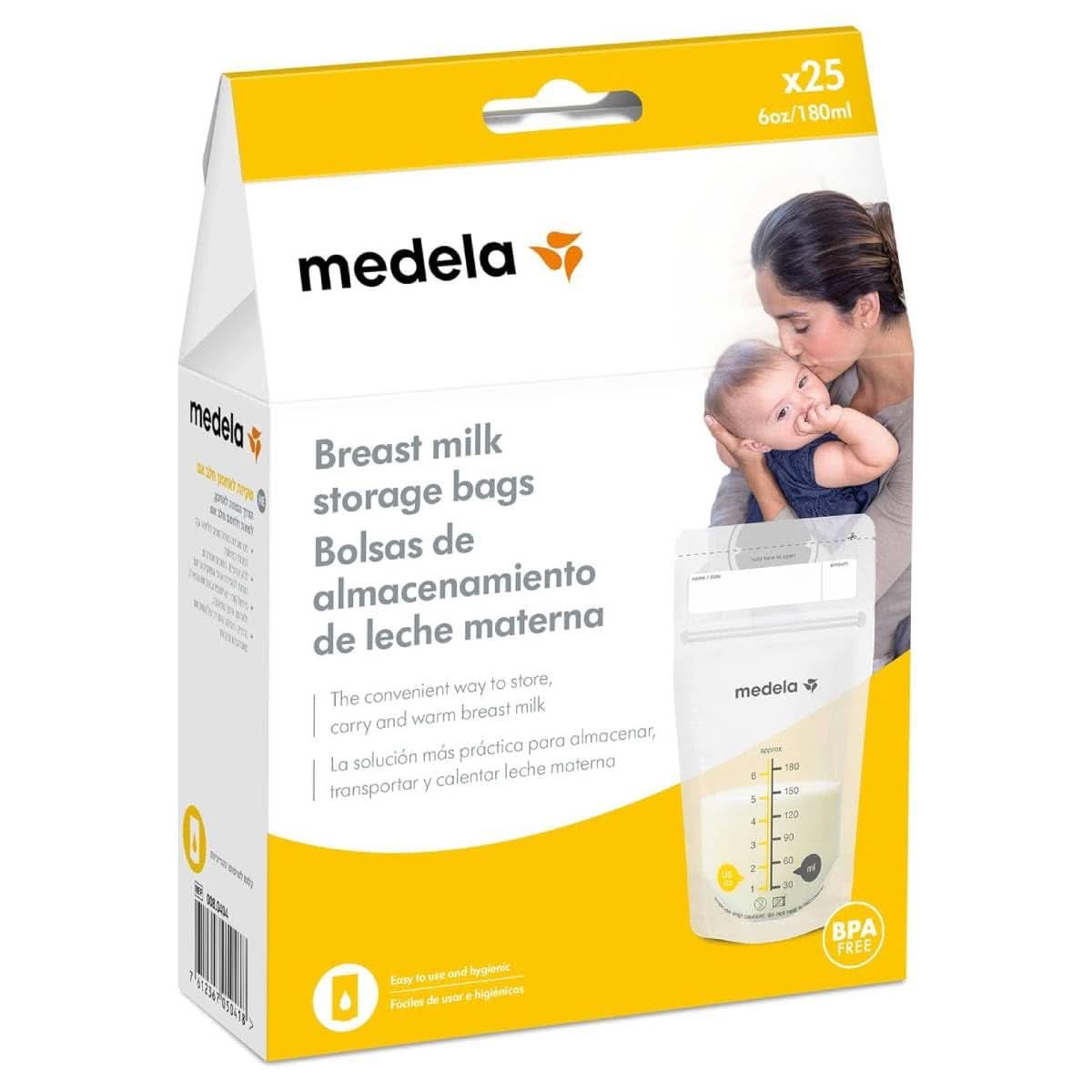 Medela moedermelkbewaarzakjes 25 stuks, ca. 200 ml, wit (Spaanse versie) Accessoires Voeding en borstvoeding Baby Naty Shop 25 zakjes