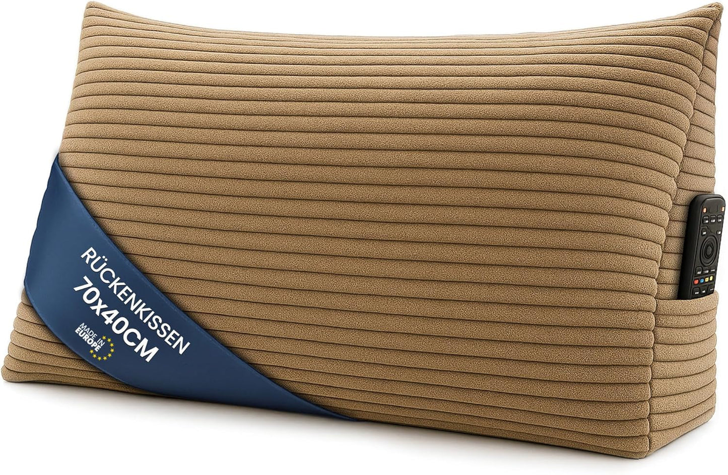 Verenkussen, rugkussen, fluwelen kussen, breedte 70 cm - leeskussen voor bed, bank en bank, groot bankkussen, muurkussen, bankkussen, leeskussen, rugsteunkussen, lichtgrijs