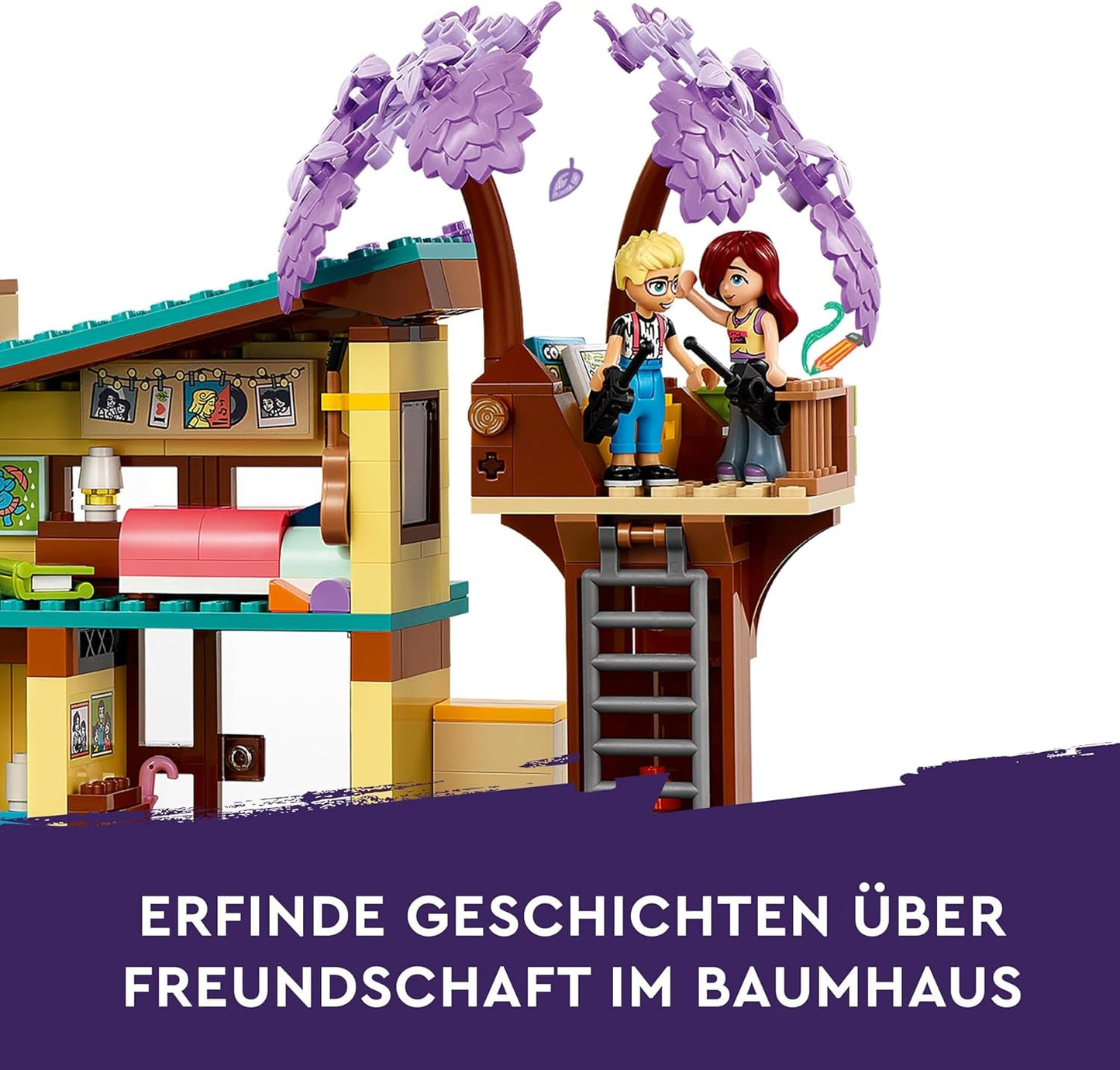LEGO Friends Familiehuis Olly en Paisley, poppenhuis met figuren en accessoires, huis met twee verdiepingen en boomhut, creatief cadeau voor meisjes en jongens 7+ 42620 bouwsets Besuche in LEGO-Store