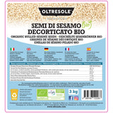 Biologische sesamzaadjes 3kg, rauwe biologische oliezaden, witte sesam, natuurlijk gepeld, ongebrand, bron van calcium en ijzer, voordeelpakket