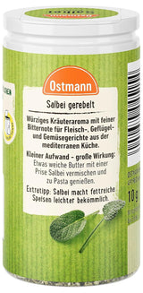 Ostmann Gewürze - Salie gerebelt | Würziges Kräuteraroma für Fleisch- en Gemüsegerichte | 10 g per dosis