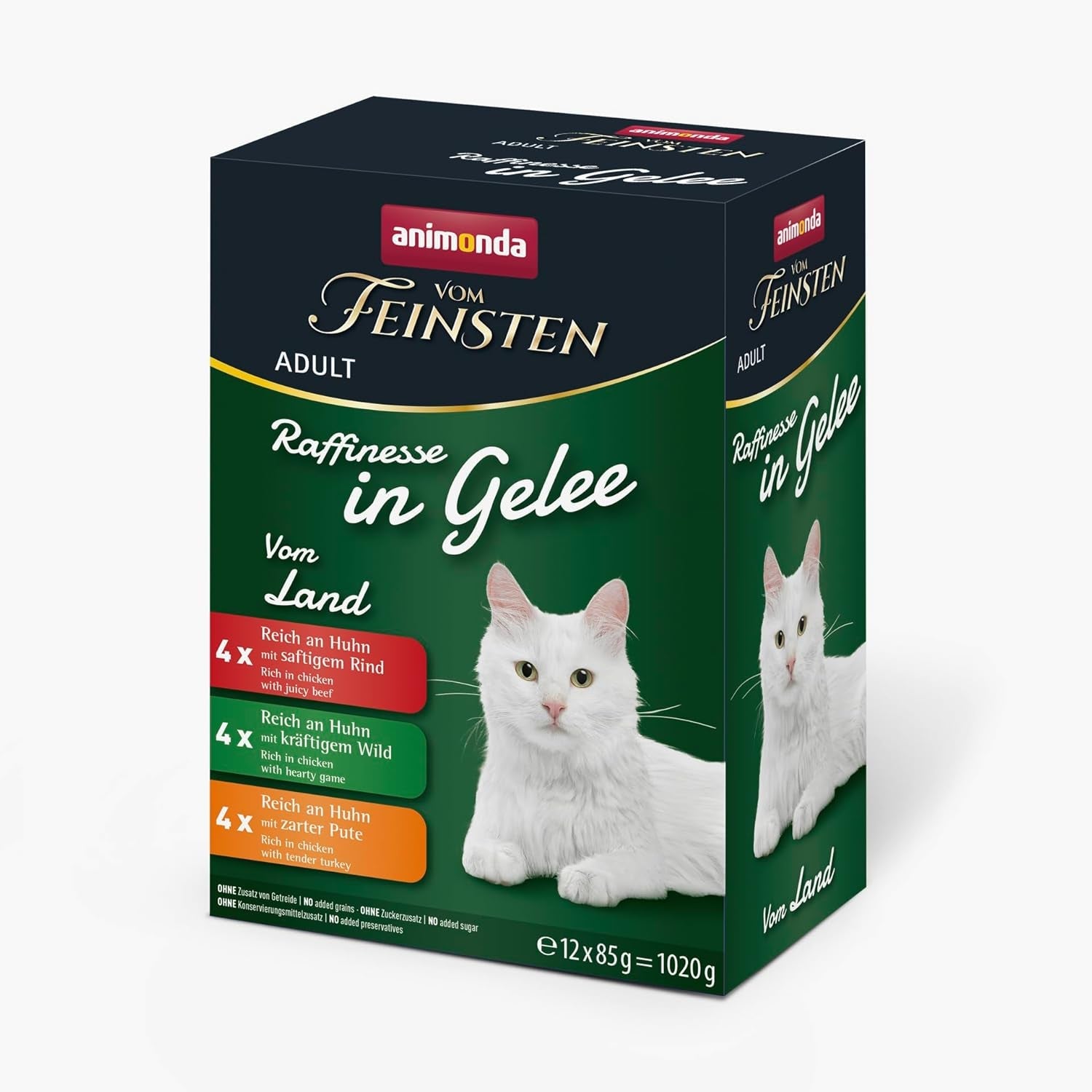 animonda Vom Feinsten Adult Raffinesse Katzenfutter in Gelee, Mixpack vom Land (12 x 85 g), Nassfutter mit Taurin en Vitamine D3, ohne Zusatz von Zucker, Soja en Getreide