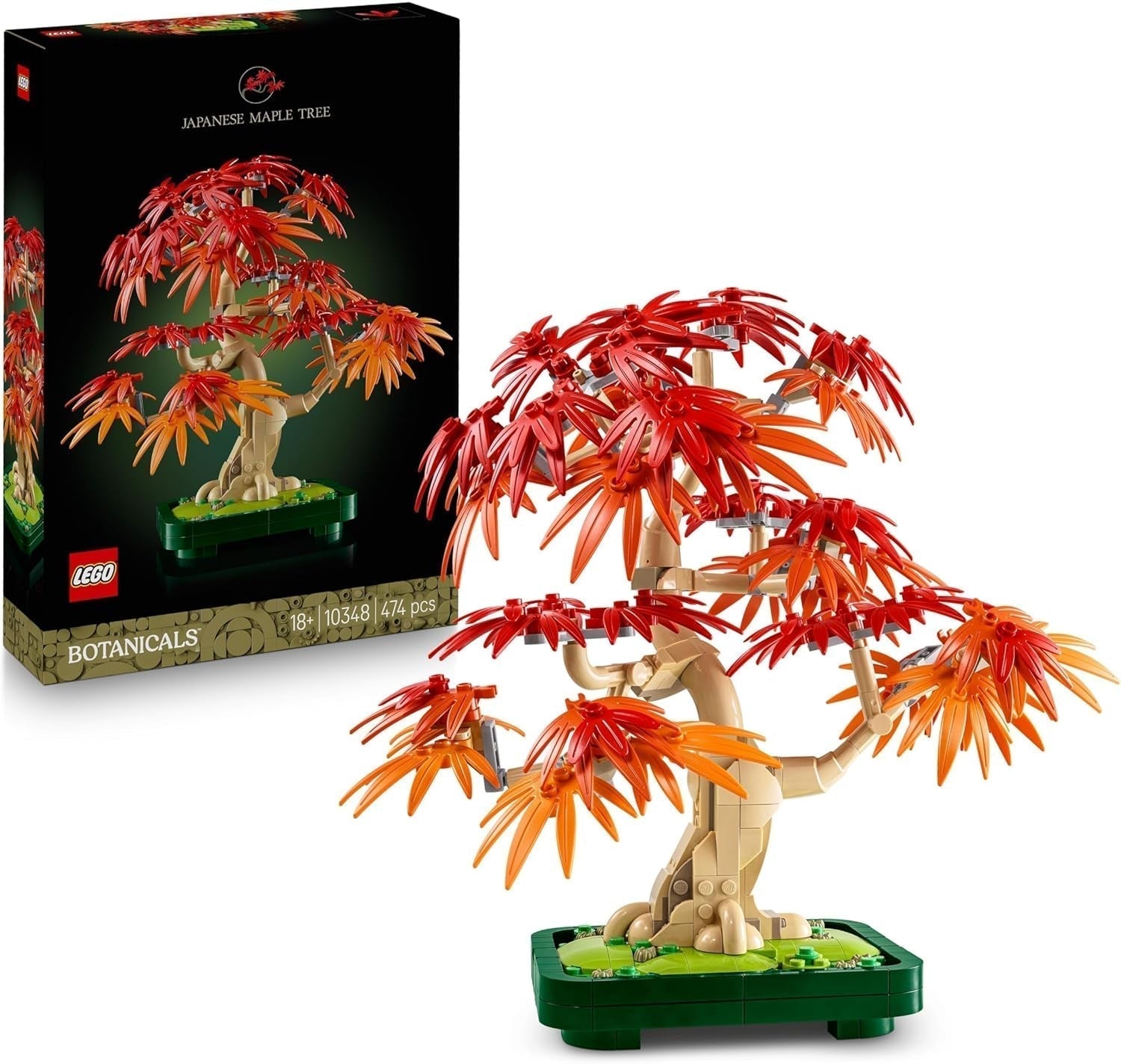 LEGO Botanicals Japanse rode esdoorn - Bonsaiboom - Kunstplantenset met rode en oranje bladeren, plus kom - Woondecoratie - Cadeau-idee voor volwassenen - 10348 Bouwsets Besuche in LEGO-Store Standaard titel
