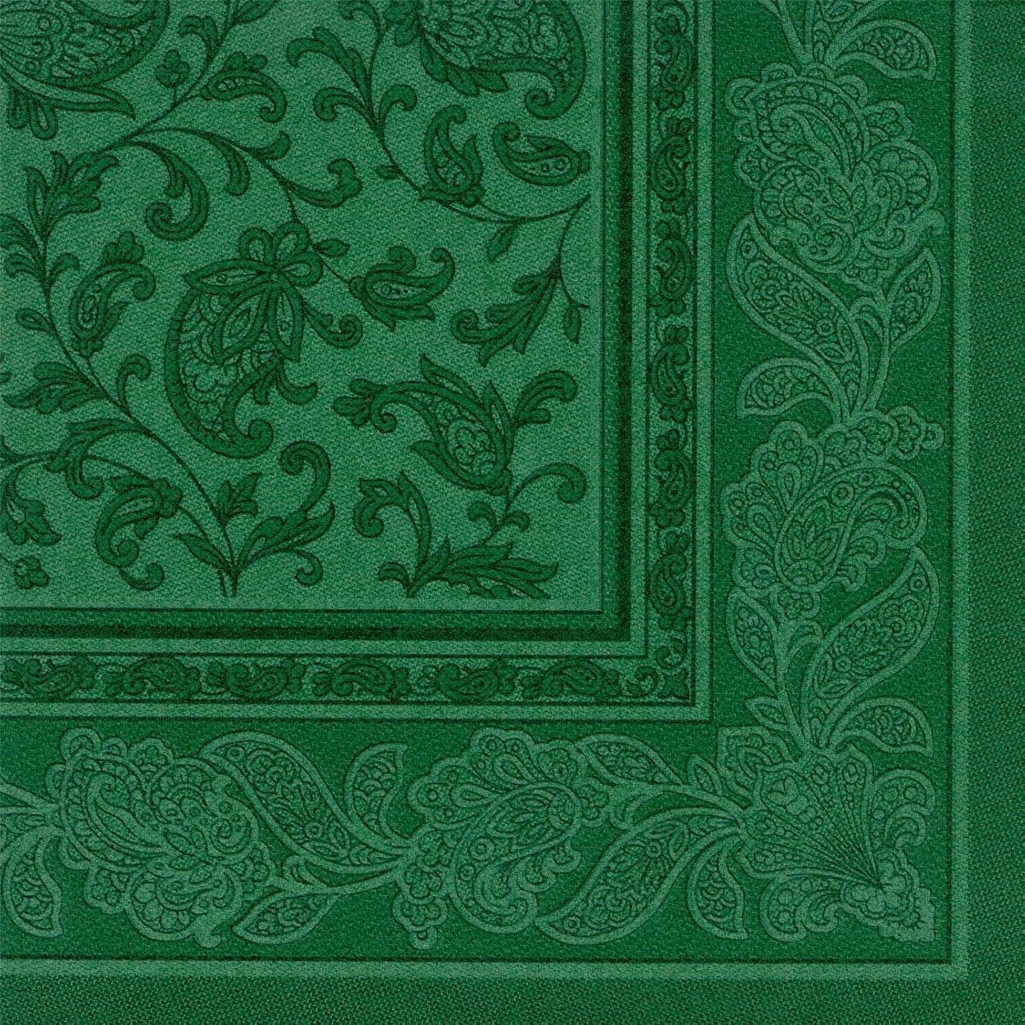 50 servetten "ROYAL Collection" 1/4 vouw 40 Cm X 40 Cm donkergroen "Ornamenten"