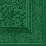 50 servetten "ROYAL Collection" 1/4 vouw 40 Cm X 40 Cm donkergroen "Ornamenten"