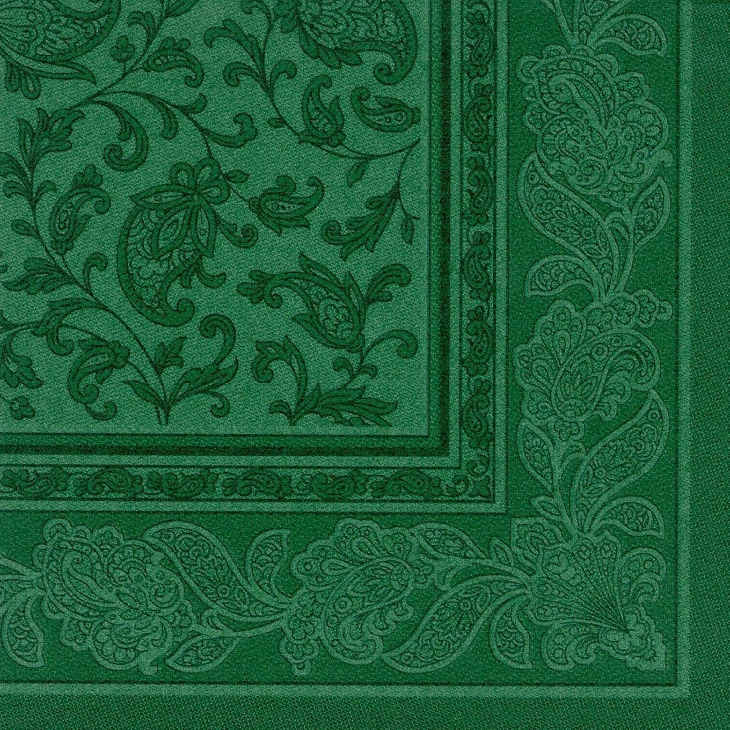 50 servetten "ROYAL Collection" 1/4 vouw 40 Cm X 40 Cm donkergroen "Ornamenten"