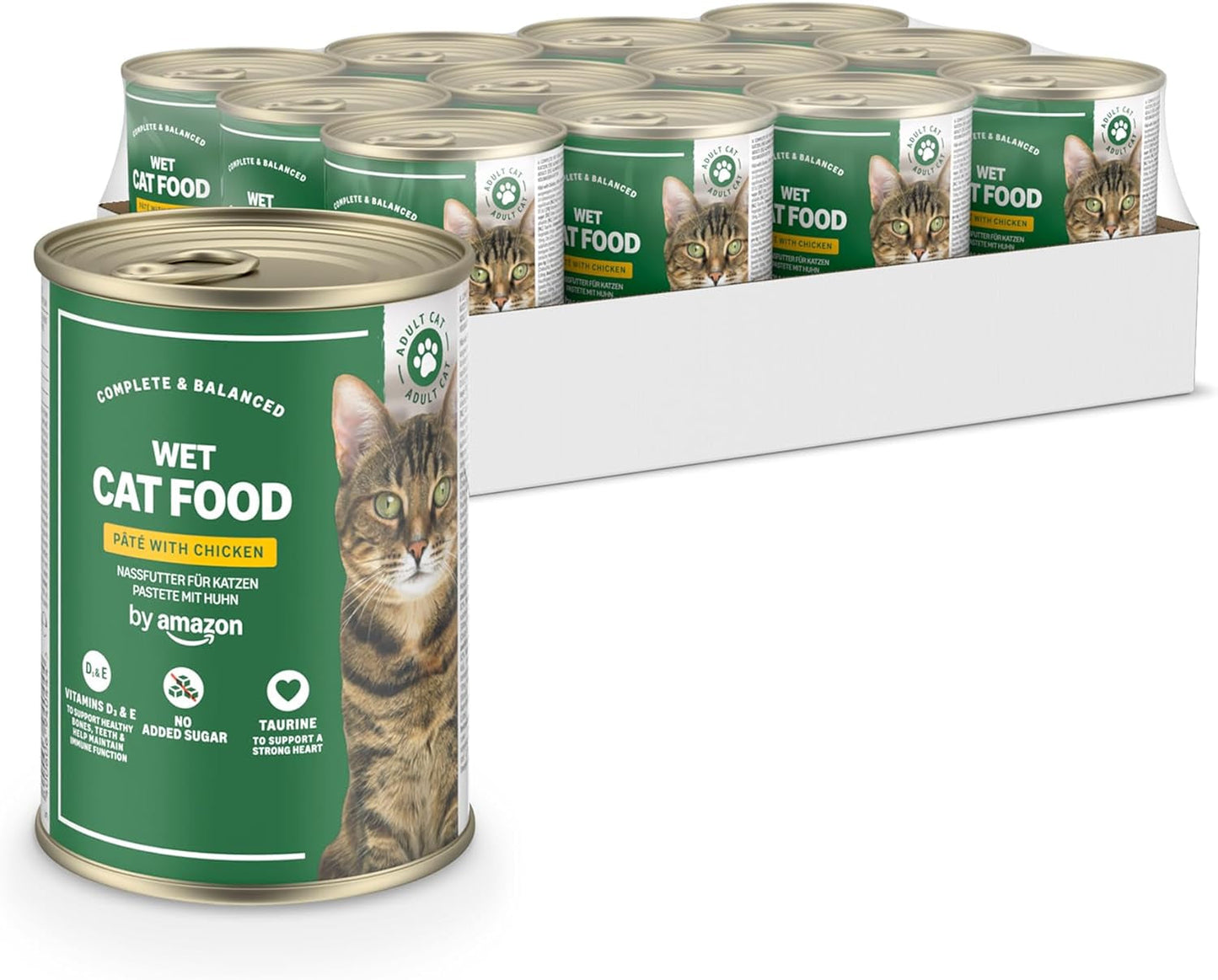 Amazon Graanvrij Nat Kattenvoer Blik Kip Spots 12 x 400 g