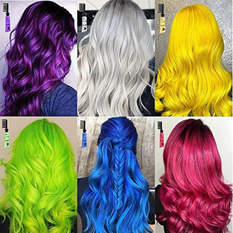 Byhoo 6PCS tijdelijke haarverf voor zwart haar, haarkrijt, wasbare haarverf, cadeau-idee voor meisjes, verjaardagscadeau voor tieners. Haarverf van Naty Shop