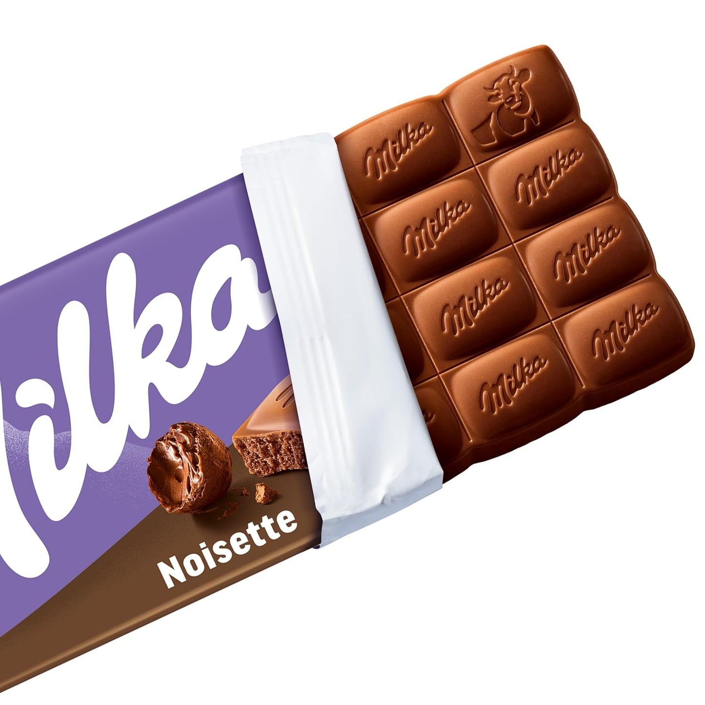 Milka Noisette – Alpenmelkchocolade met delicate en romige hazelnootvulling – 25 x 90 g