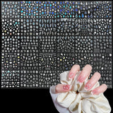 3D Nagelsticker Aurora 30 Blatt Gold Nail Art Sticker Selbstklebend Nagelaufkleber Holografisches Stern Herz Decoratie Nageldesign Zubehör