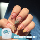 EYVRPAU 6 Stück Nail Art Flowers Set Decoration, Gelnägel Zubehör 6 Farben, Nail Art Aufkleber Trockene Blumen Kit Getrocknete Blumen Zubehör Set DIY Nageldecoratie