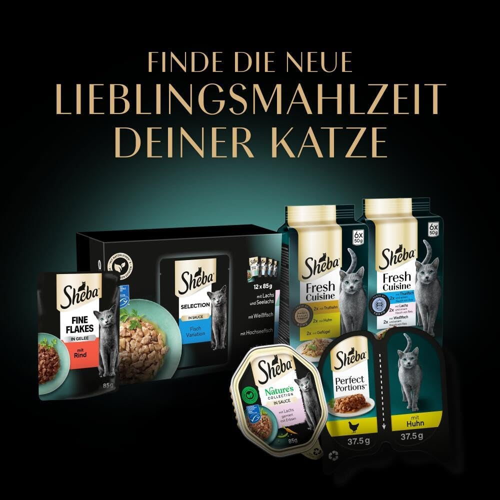 Sheba CATCARE Zak Nat Vers & FIJN (Vis) Stukjes in saus Volwassen 50g Multipack Standaard